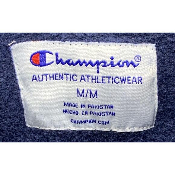 Champion Authentic Athletic Wear Pullover Sweaters Mens Navy Embroidered Medium - Picture 3 of 15